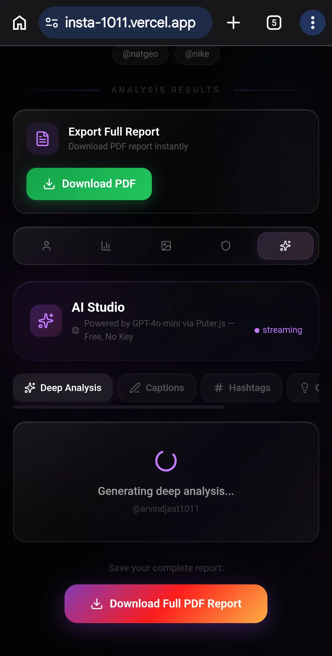 Insta 1011 — Instagram Profile Analyzer gallery image