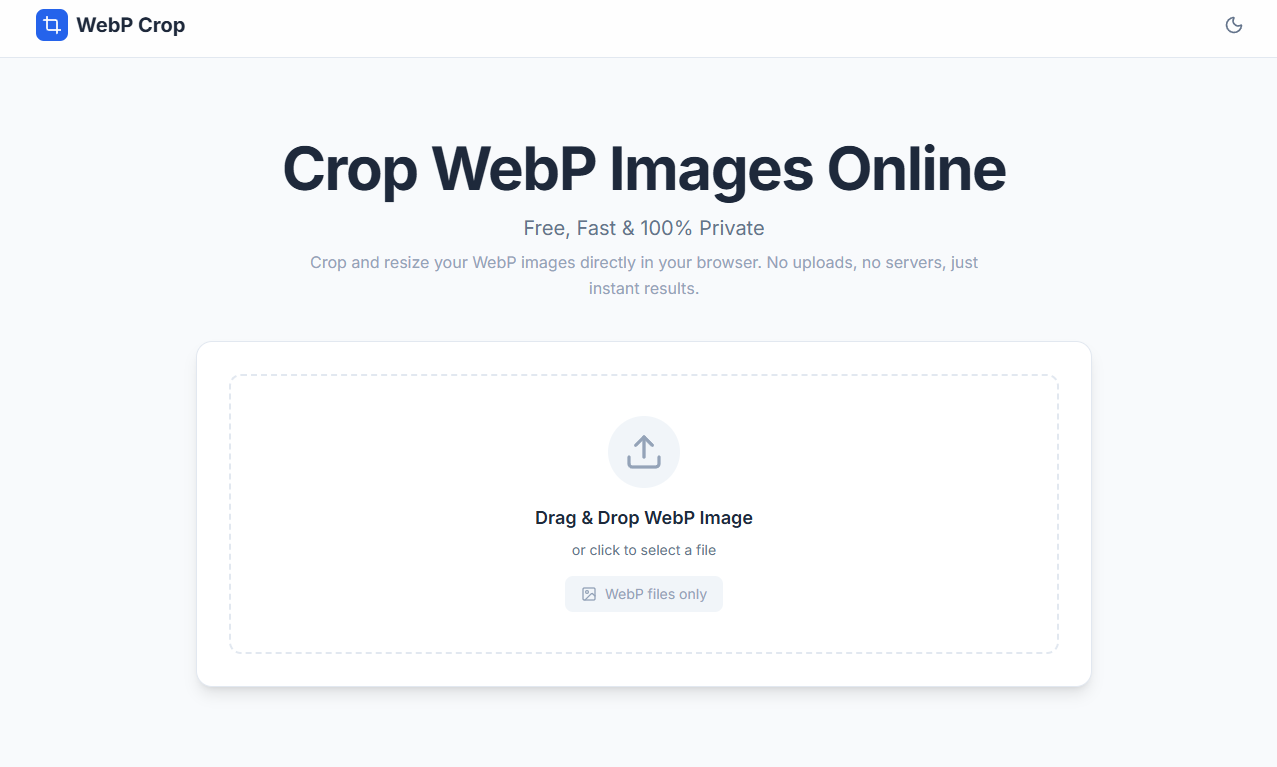 WebP Crop - Main product screenshot demonstrating key features and user interface