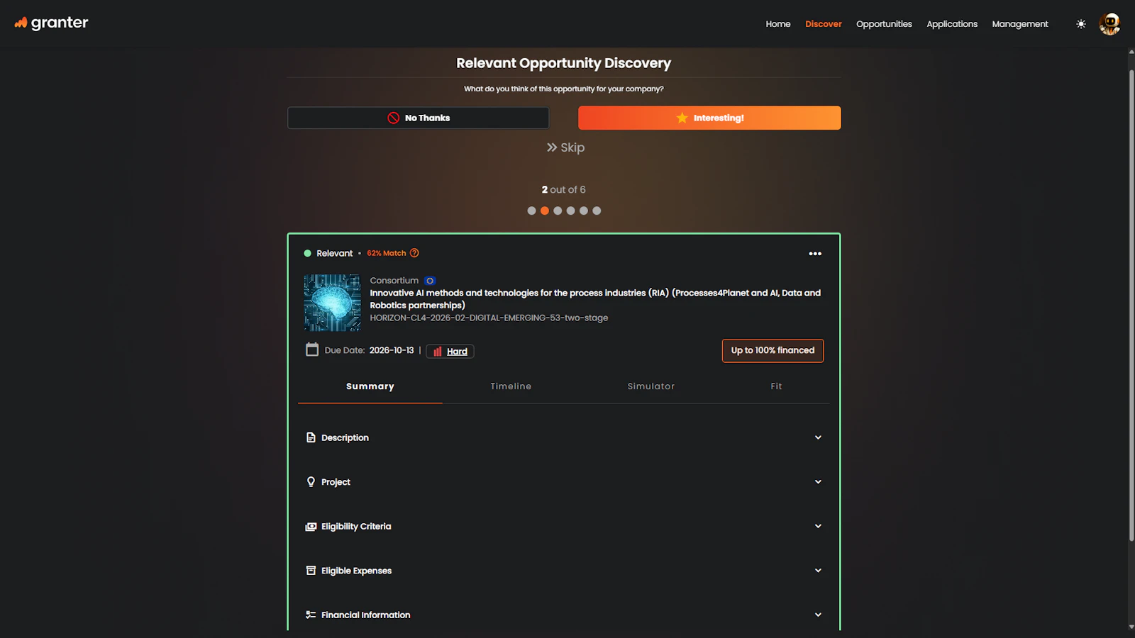 Granter screenshot 2