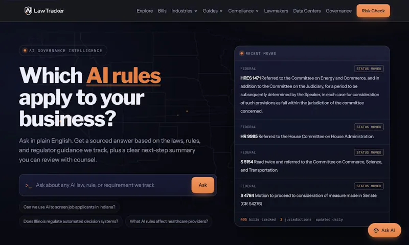 AI Law Tracker screenshot 1
