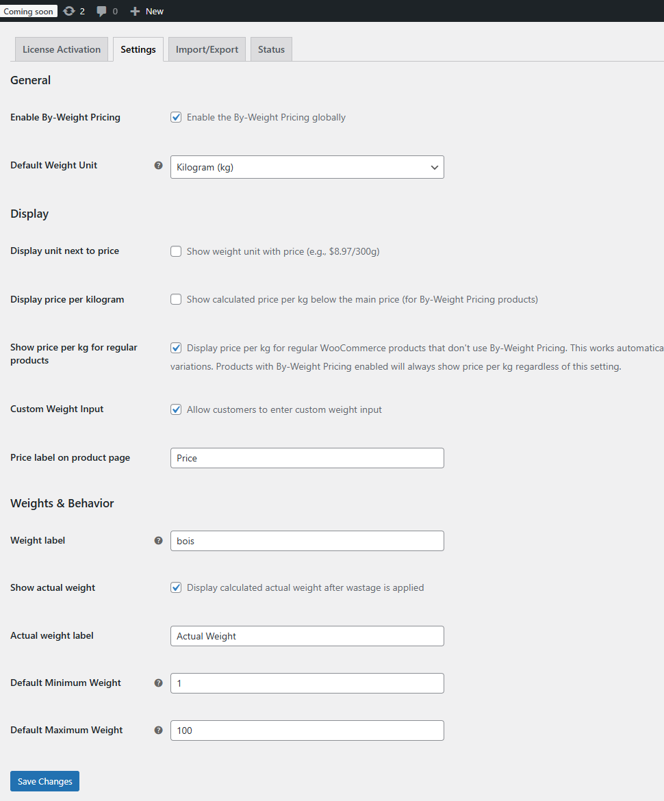 By-Weight Pricing for WooCommerce - Screenshot 5 showing product features and functionality