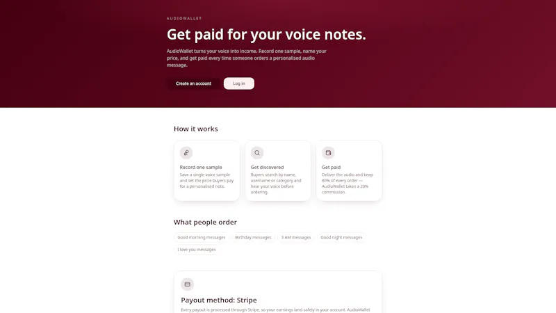 AudioWallet — Earn from voice notes screenshot 1
