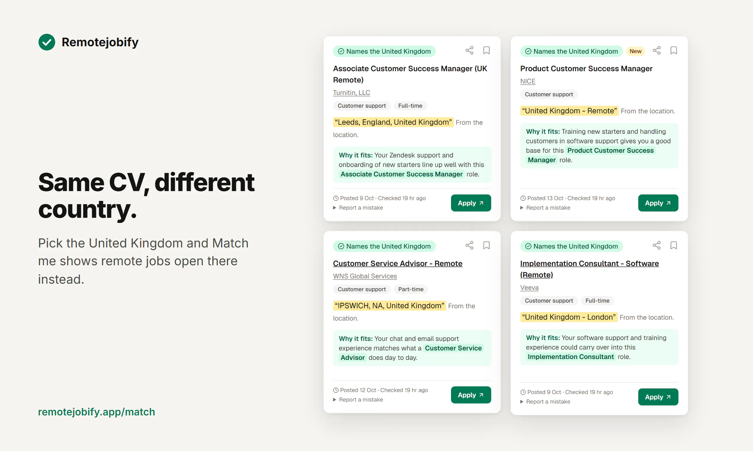 Match me by Remotejobify gallery image
