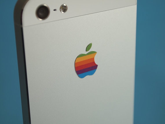 Apple Rainbow Logo iPhone Decal