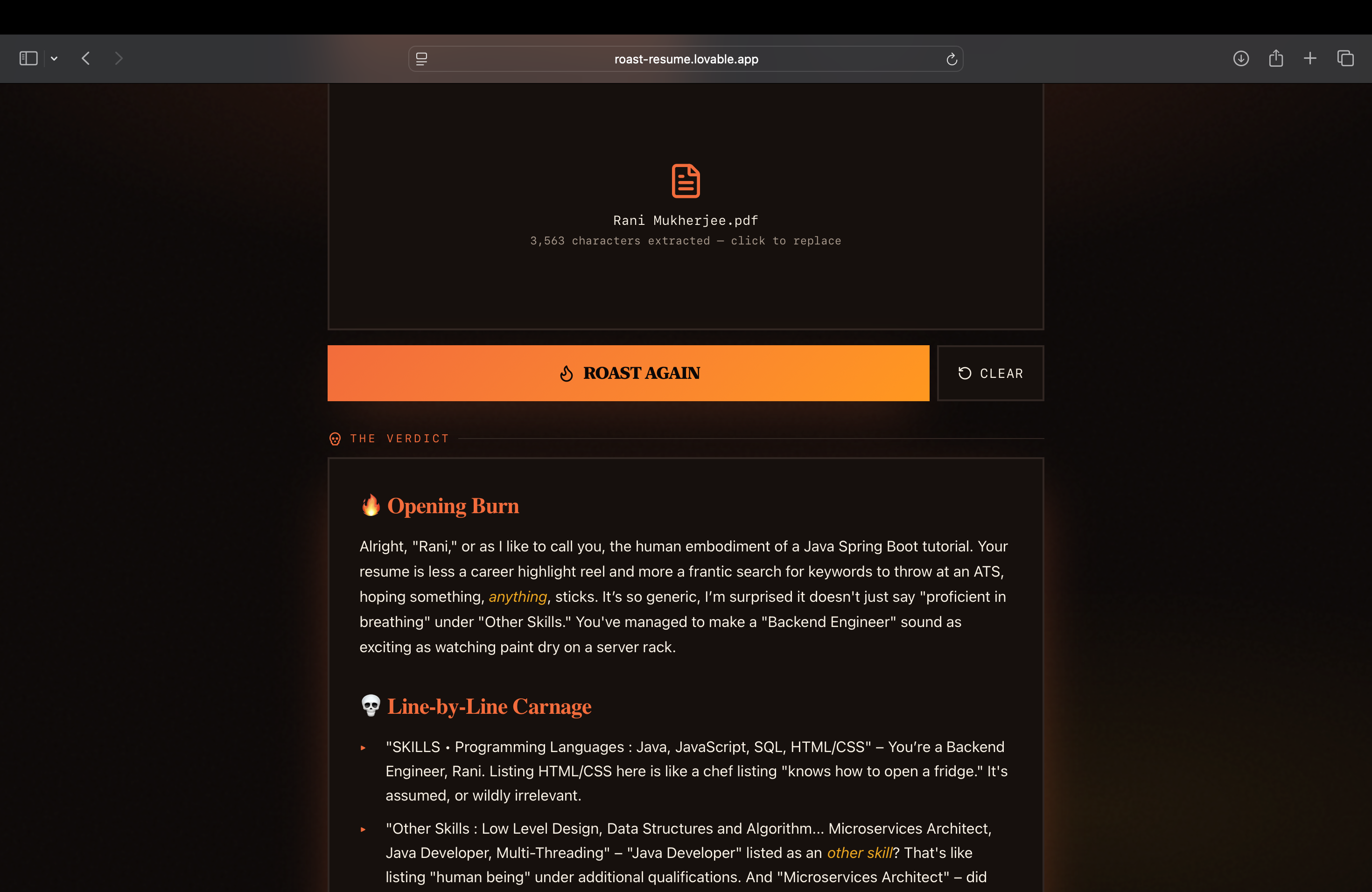 Roast My Resume gallery image