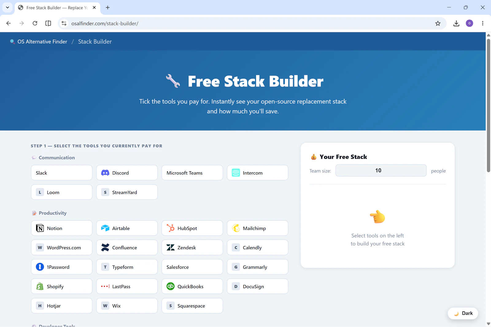 Open Source Alternative Finder screenshot 2