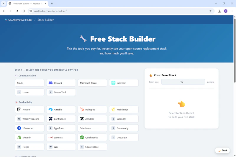 Open Source Alternative Finder screenshot 2