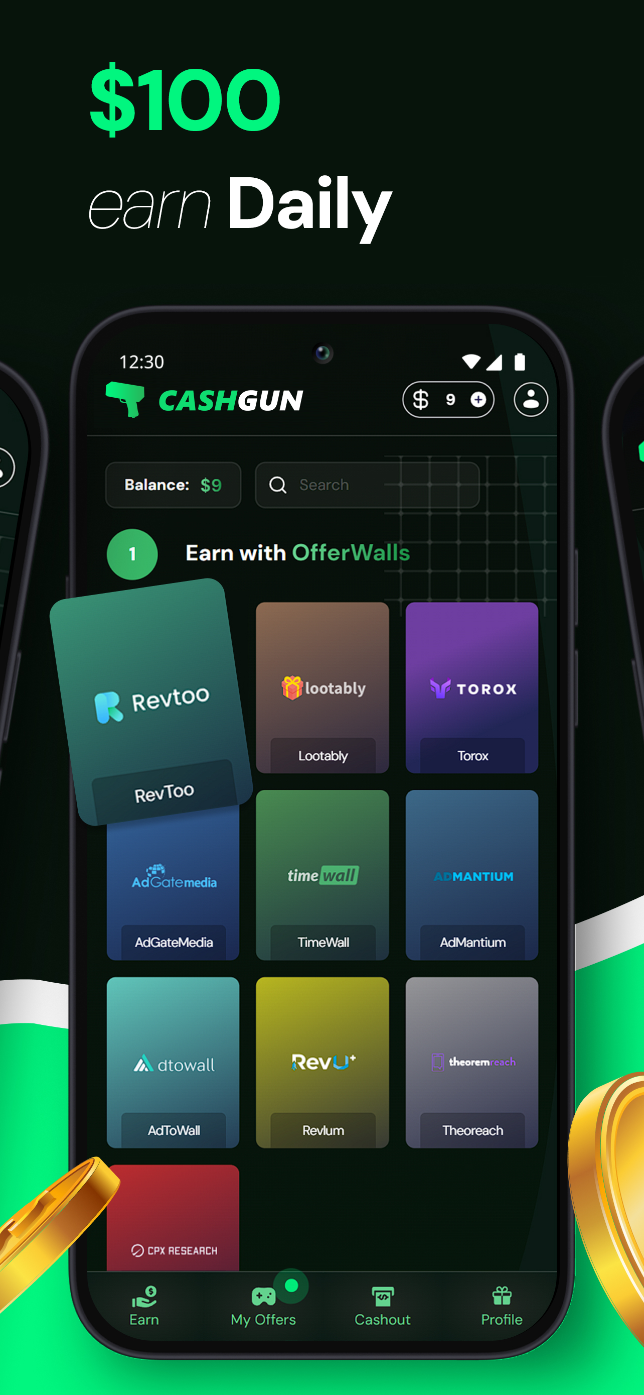 CashGun.com - アプリ、ゲーム、調査のテストの支払いを受けてくださいメディア5