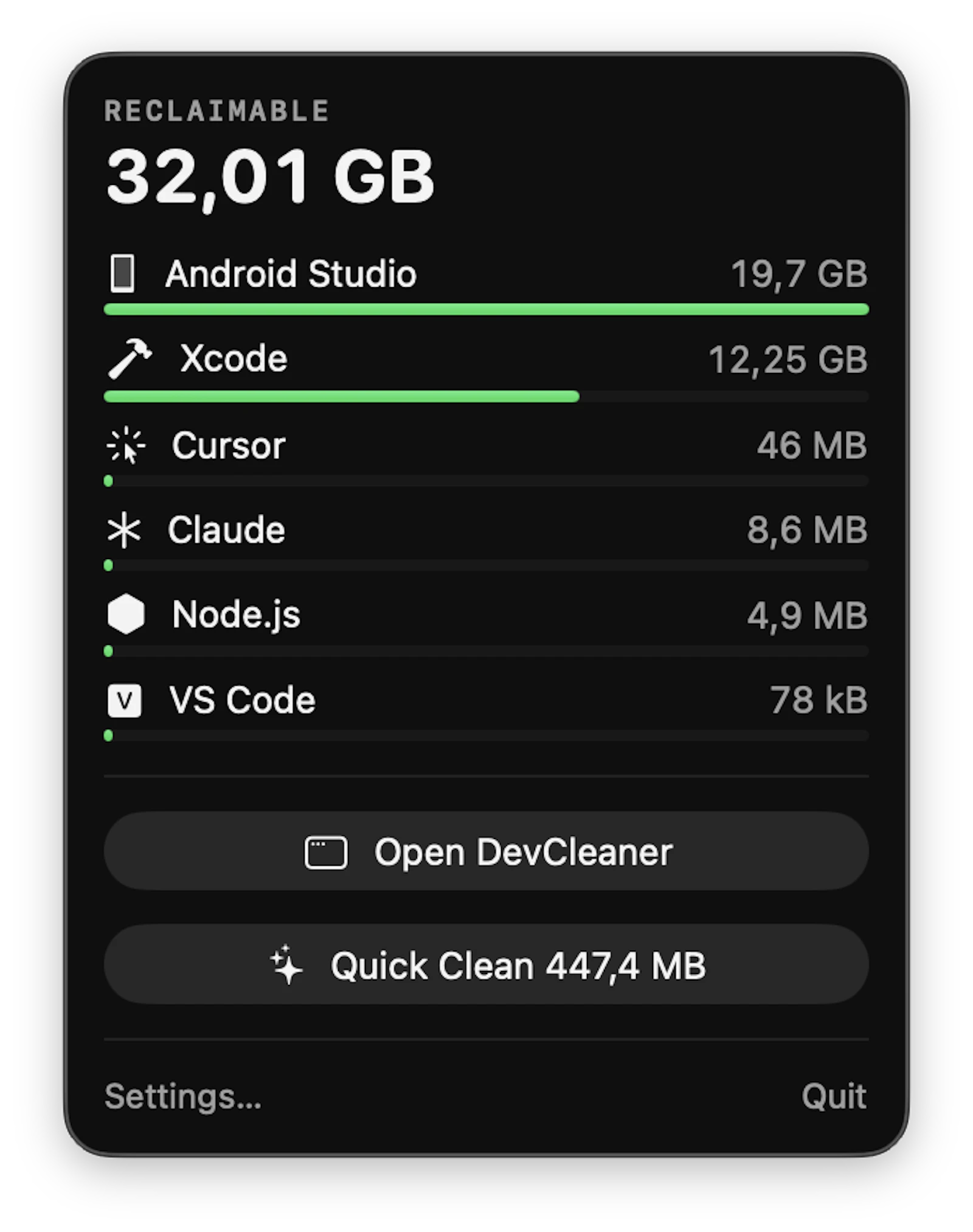 DevCleaner screenshot 7