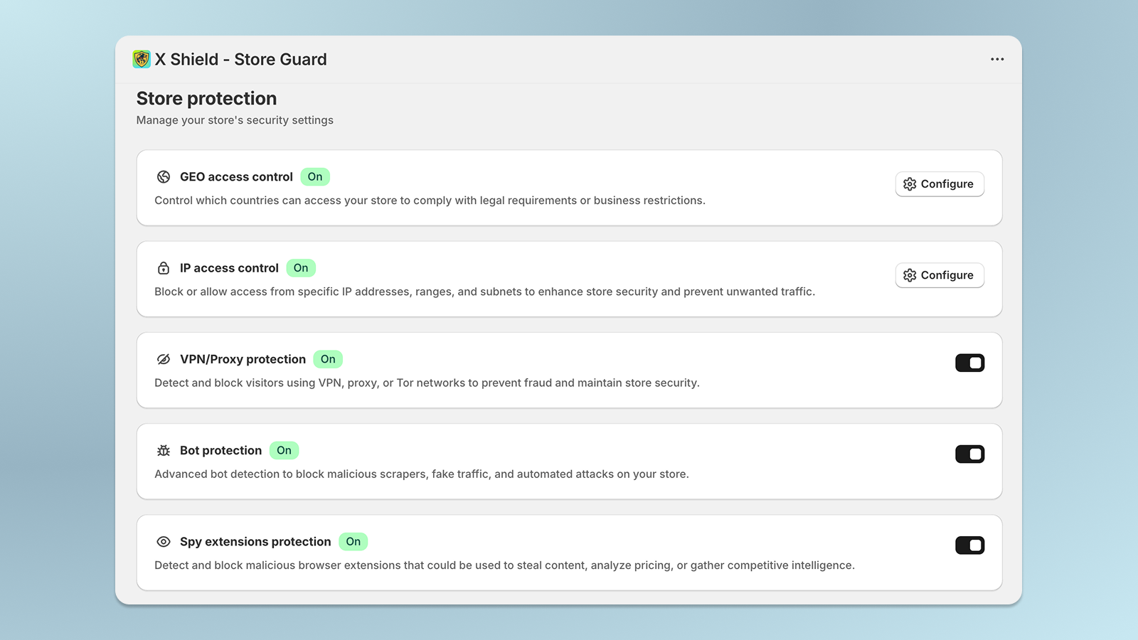 X Shield - Shopify Store Guard gallery image