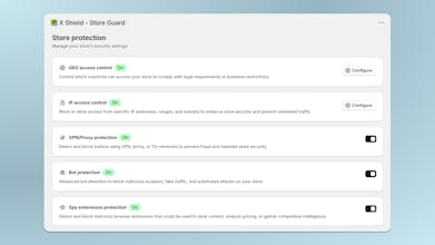 X Shield - Shopify Store Guard gallery image