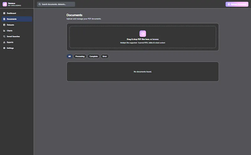 Tabulane PDF analization screenshot 1