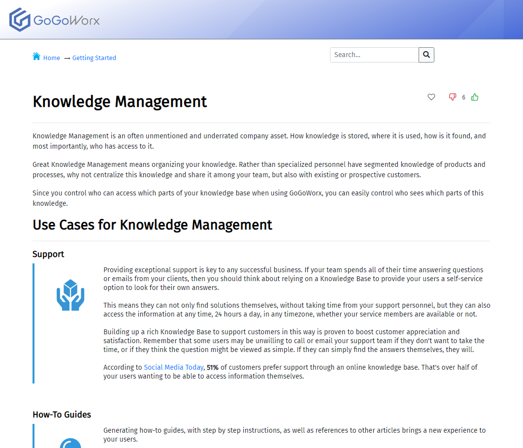 GoGoWorx Knowledge Base gallery image