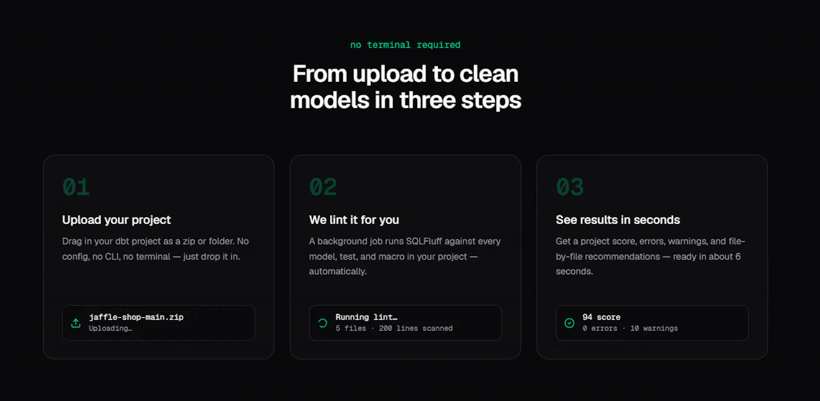 DBTLint screenshot 2