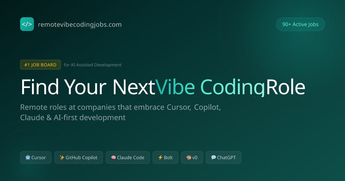 Remote Vibe Coding Jobs - Main product screenshot demonstrating key features and user interface