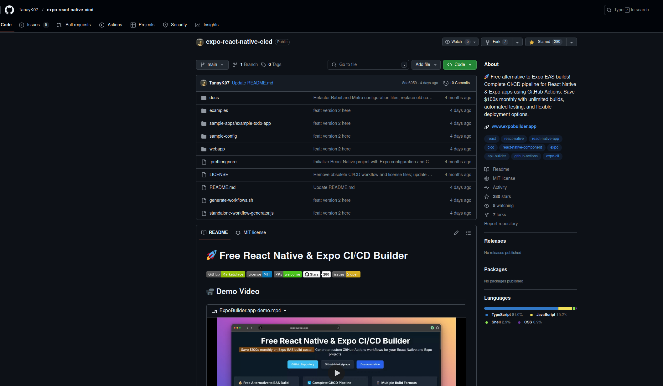 React Native Expo Builder - Free Eas Builds a través de acciones de Github media 3