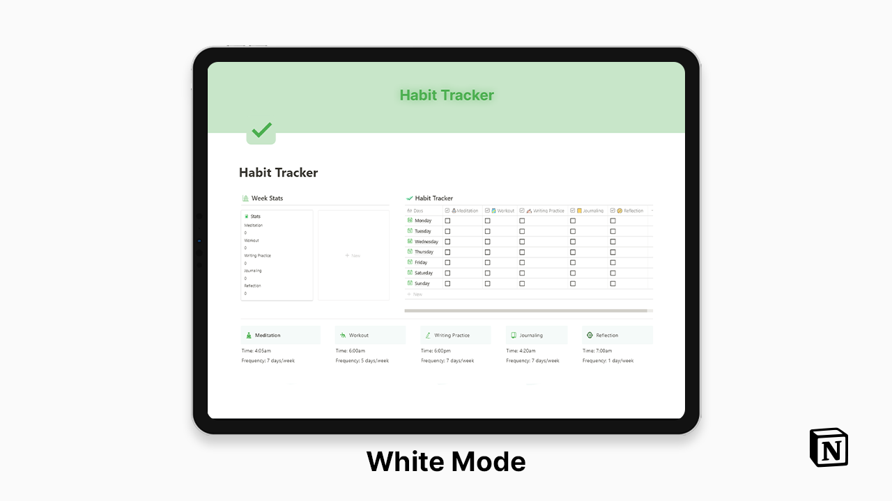 Notion Minimalist Habit Tracker gallery image