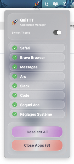 Quittt - Close all your Mac applications gallery image