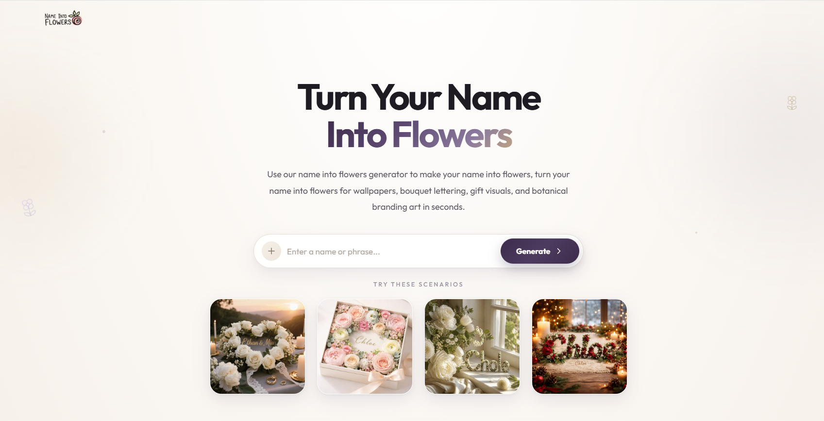 Name Into Flowers AI gallery image