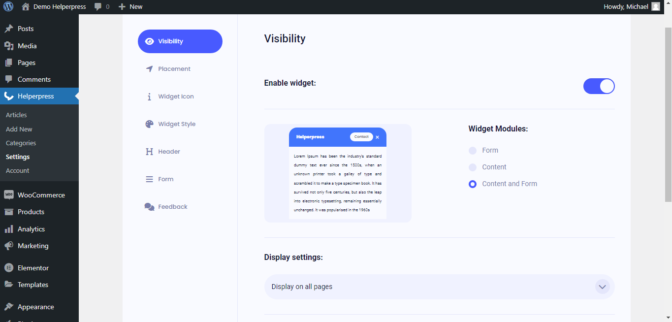 Helperpress - Многофункциональный многофункциональный виджет WordPress Help & Support WordPress медиа 4
