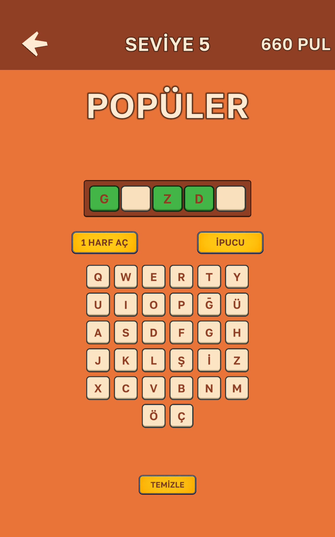 Bil-Eglen Turkish Word Game - Screenshot 5 showing product features and functionality