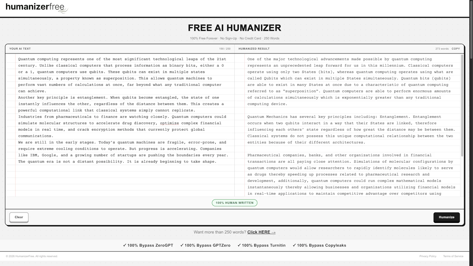 humanizerfree screenshot 1