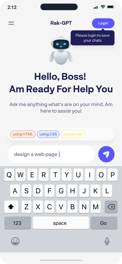 Mídia 7 de Rak-gpt - Ai Chatbot GPT Mobile App UI Design