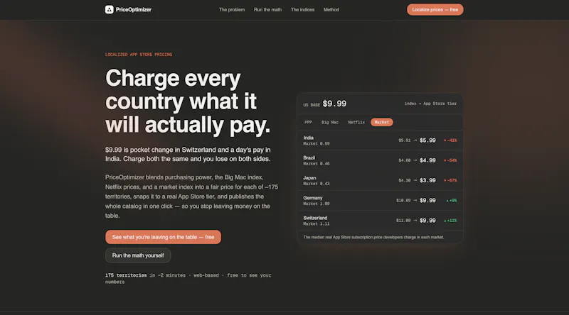 Price optimizer AppStore screenshot 1