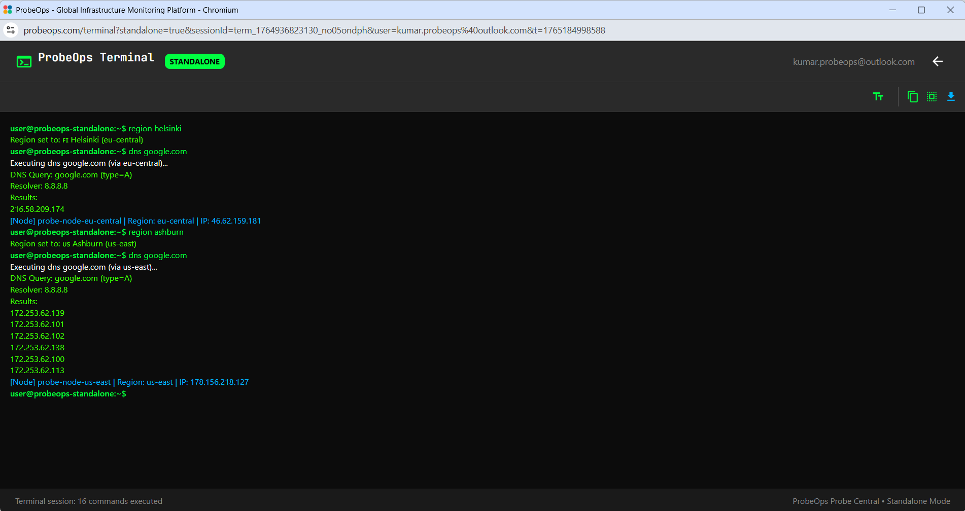ProbeOps Horizon - Multi Geo Browser gallery image