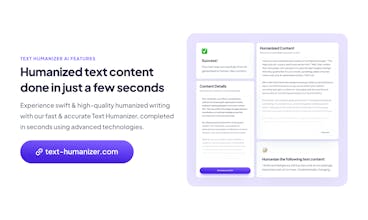 Text-Humanizer.com的屏幕截图显示了聪明的算法将文本提炼到自然真实的水平。