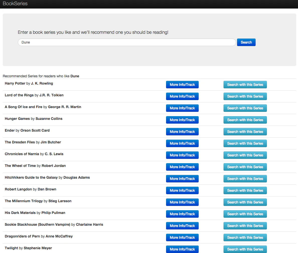 Book Series Recommendation Engine