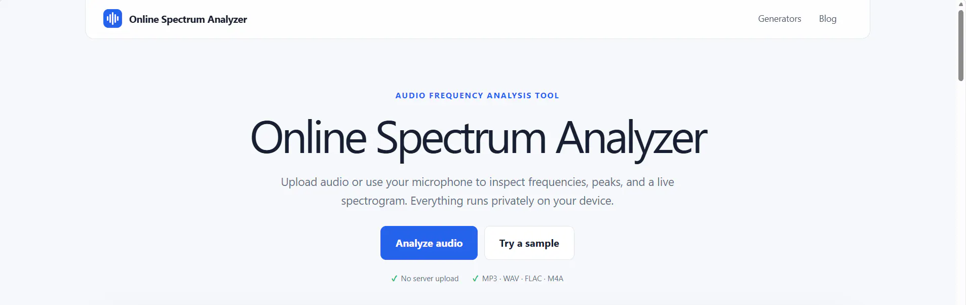 Online Spectrum Analyzer gallery image