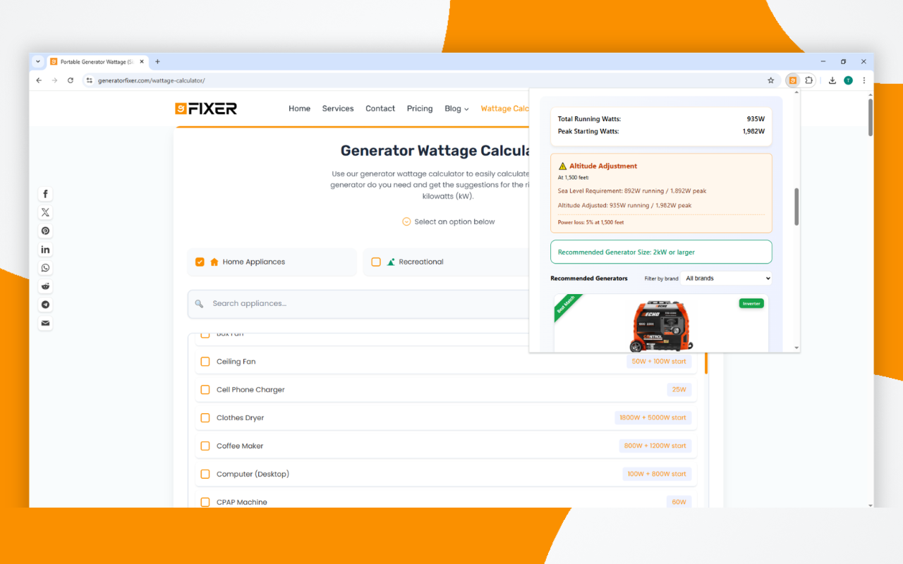 Generator Fixer - Main product screenshot demonstrating key features and user interface
