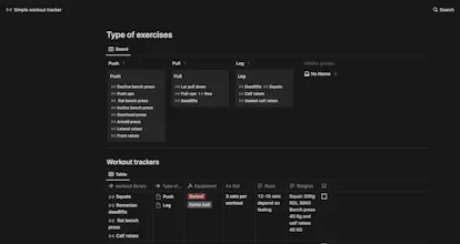 Simple workout template gallery image