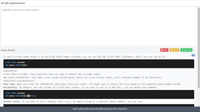 Sesame SQL Ai assistant gallery image