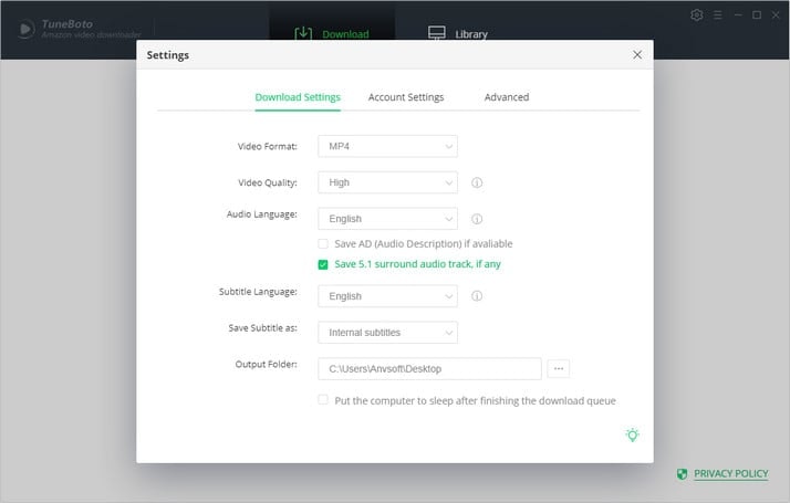 Média Tourboto Amazon Video Downloader - Pour obtenir des émissions de télévision ou des films Prime à MP4 ou MKV en qualité HD. 3