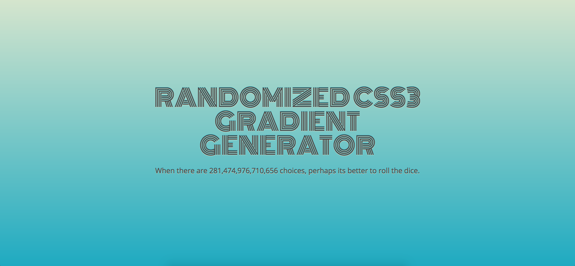 RANDOMIZED CSS3 GRADIENT GENERATOR gallery image