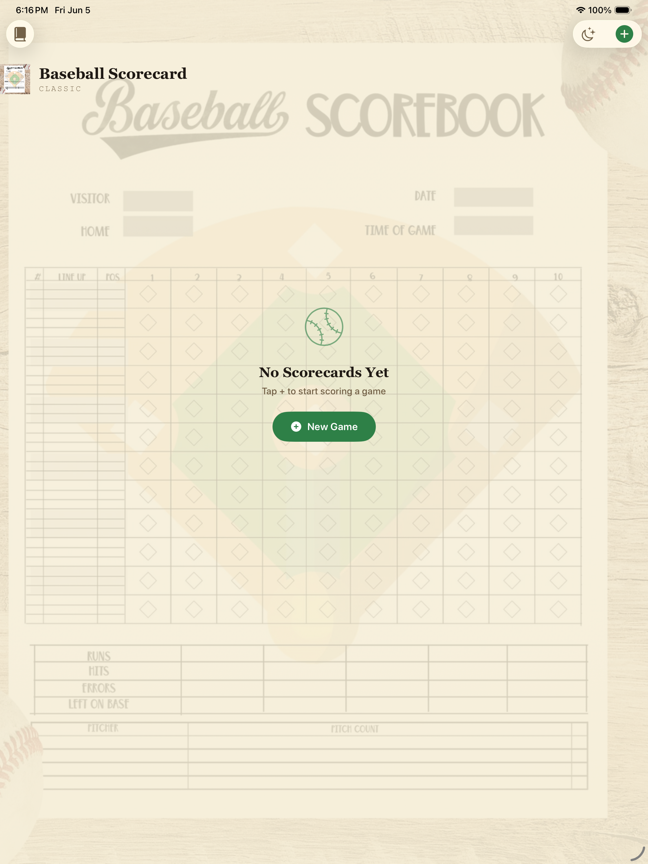 Baseball Scorecard Classic gallery image