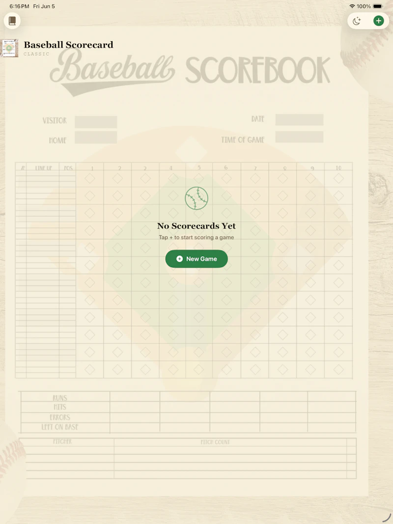 Baseball Scorecard Classic screenshot 1