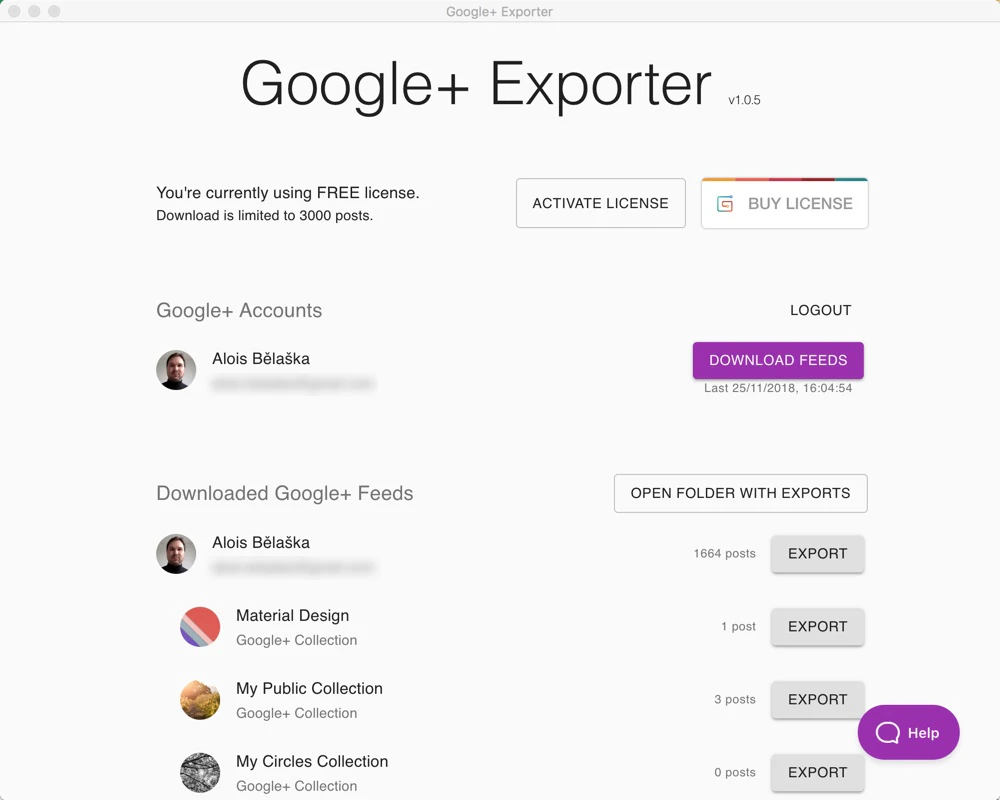 Google+ Exporter