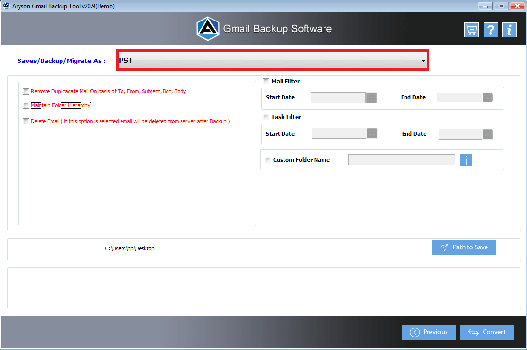 Aryson Gmailバックアップツール media 4