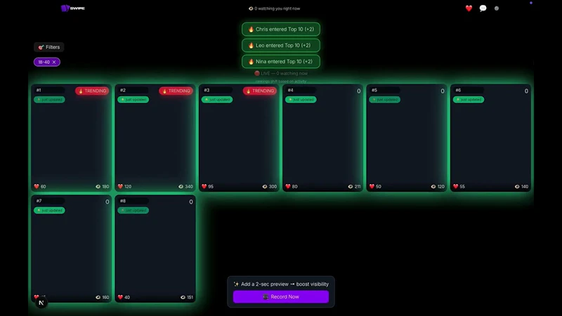 Swipe screenshot 1 (video preview)
