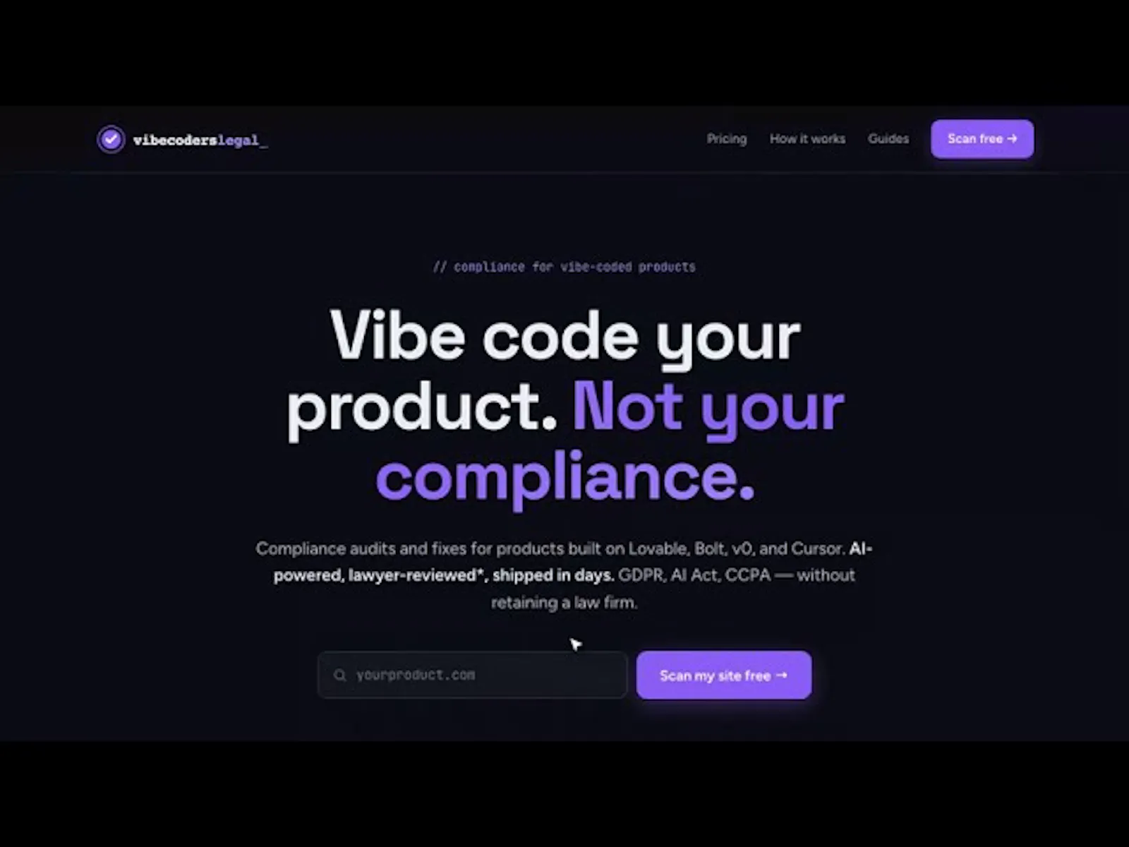 VibeCodersLegal screenshot 1 (video preview)