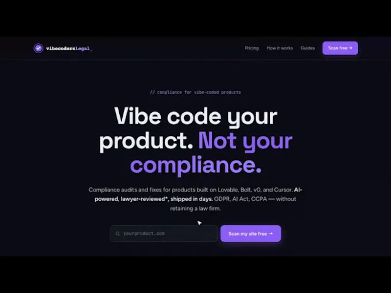 VibeCodersLegal screenshot 1 (video preview)