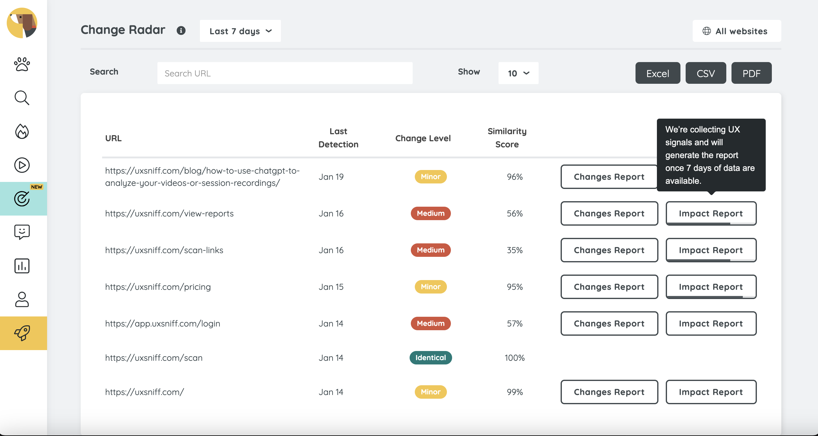 UXsniff: UX Change Intelligence gallery image