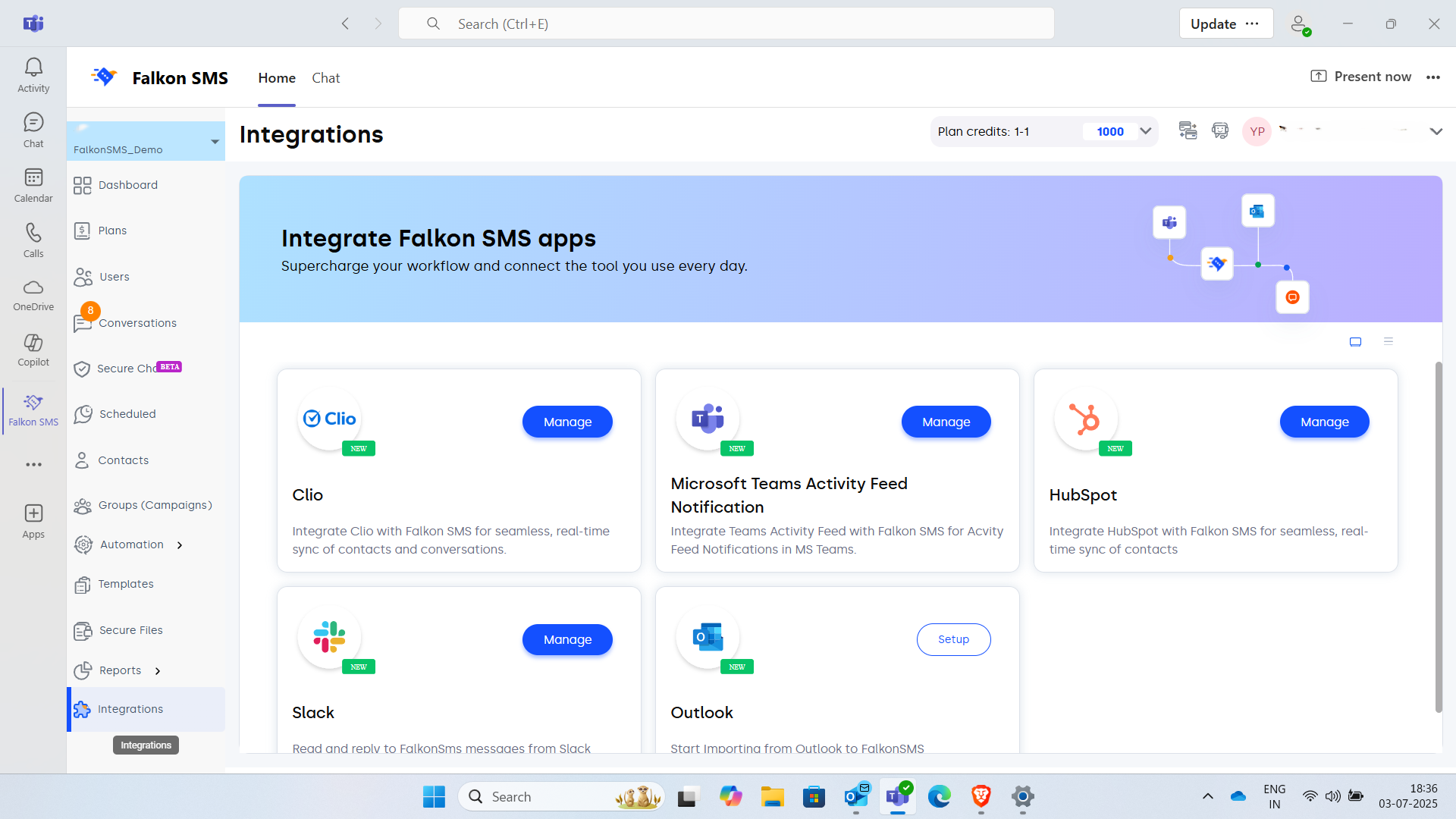 Falkon SMS gallery image