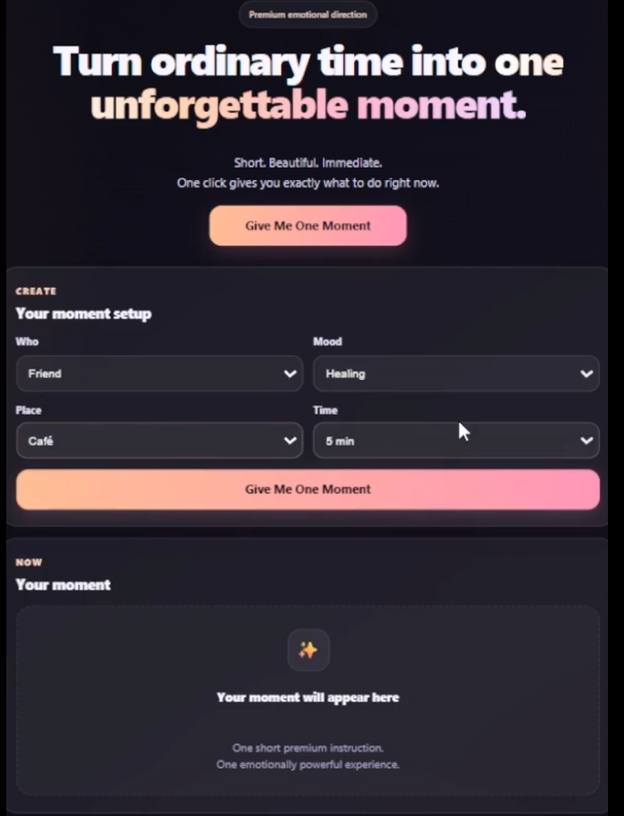 Momenta — One unforgettable moment
