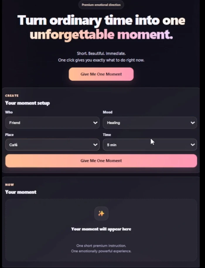 Momenta — One unforgettable moment