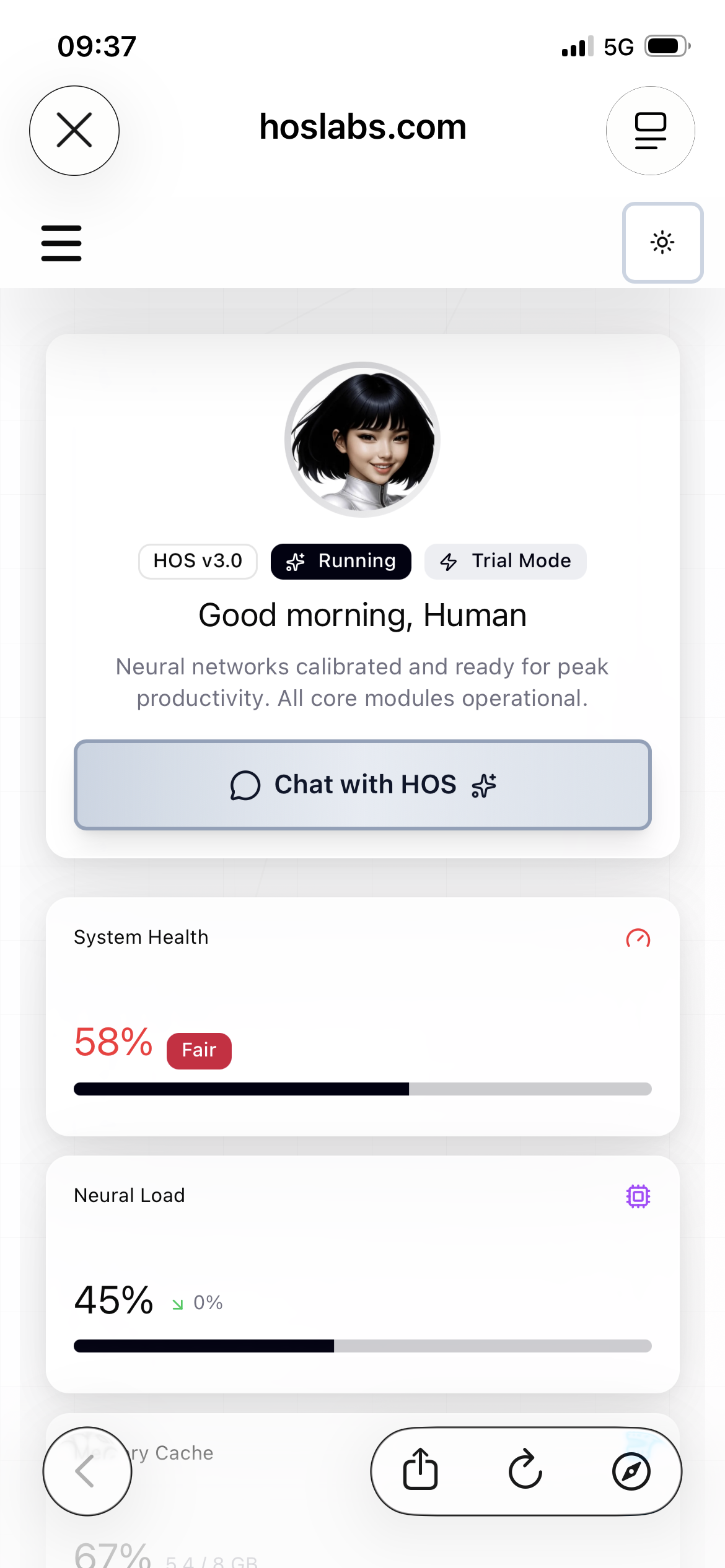 Human Operating System - Screenshot 2 showing product features and functionality