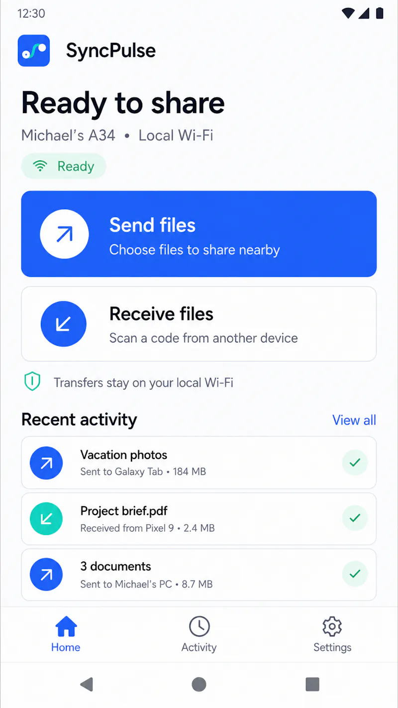 SyncPulse – File Transfer screenshot 2